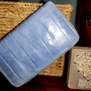HOBO Sky Blue Leather Wallet